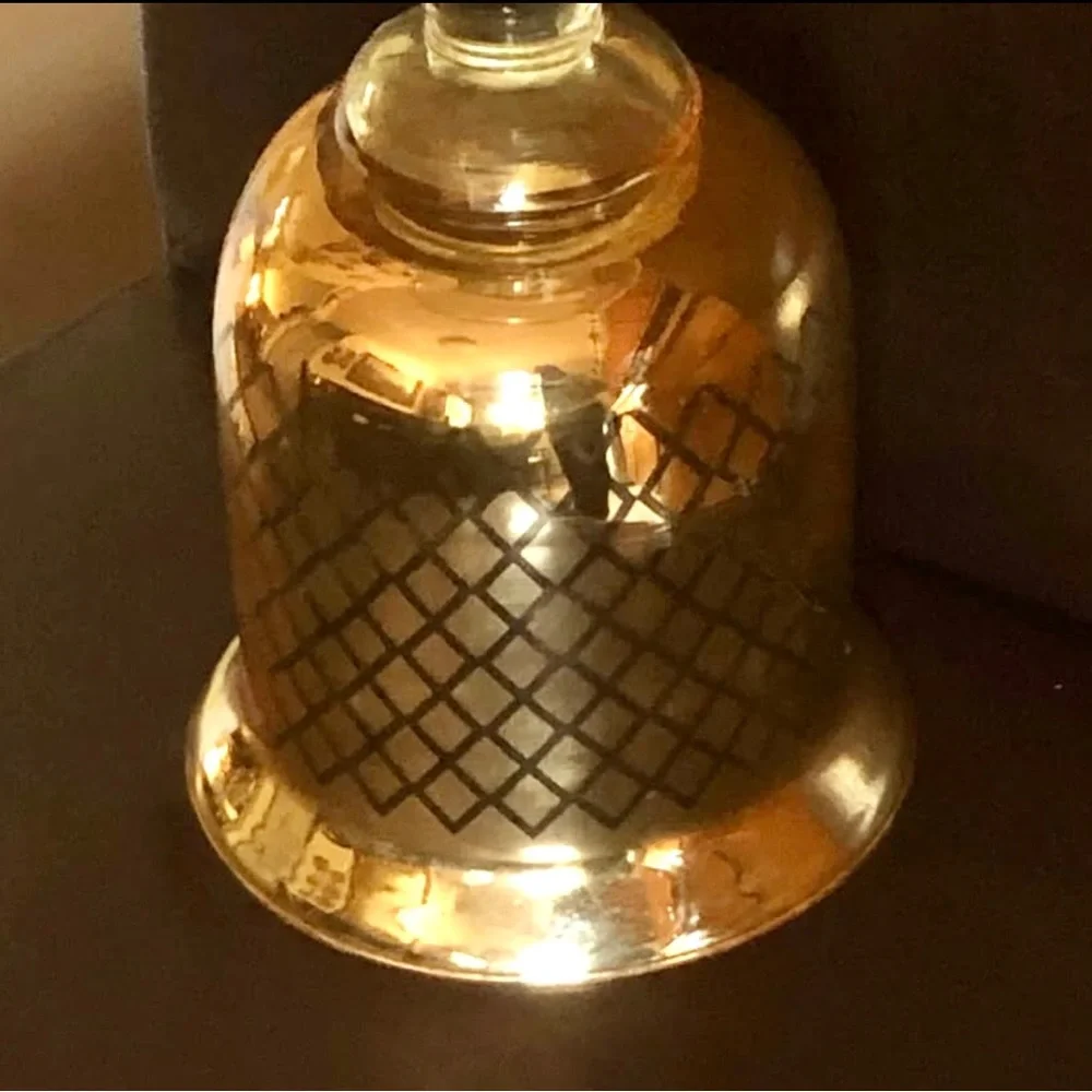 Vtg. Iridescent/Fluorescent Shimmer Diamonds Pedestal Glass Candle Holder
